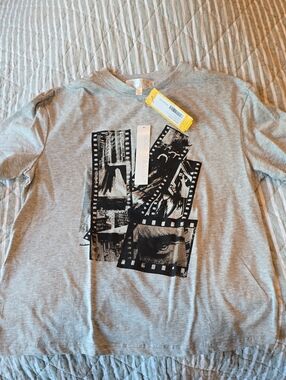 Society Kids' Gray Long-Sleeve Tee with Black Film-Strip Graphic